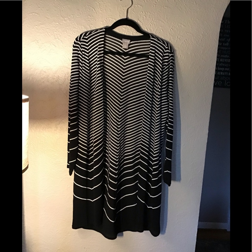 Cardigan long length open front Chico’s size 1